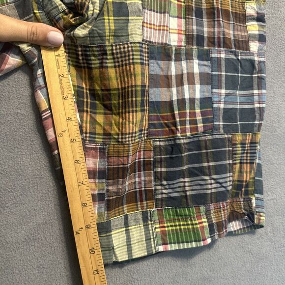 VTG Polo Ralph Lauren Sportswear Patchwork Madras Plaid Shorts Mens Size 36 Y2K - Picture 9 of 10